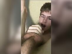 Boy play with his ass and cum