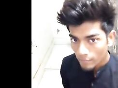 pretty twink desi boii wanking in bathroom