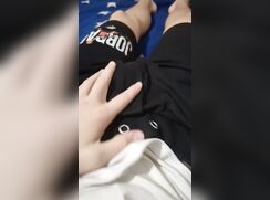 Sweety Guy Strokes Huge Veiny Dick And Gets Cum Release
