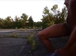 ABX Clips - Jerking off in empty parking lot (public masturbation)