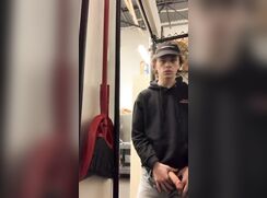 Hot big dick tiktok dude jerking off at work