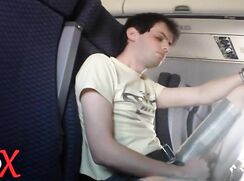 jacks on airplane public porn cum