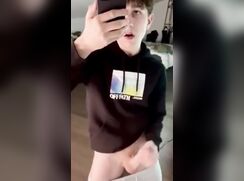 cute curly big cock enzoo baited cumming off clip