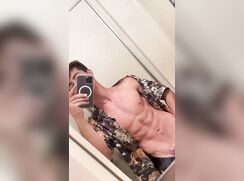 Buff hottie cums in WC twink gay porn