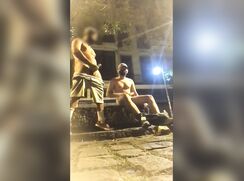 Naked exhibitionists in public