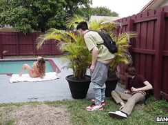 Bros Caught Jerkin in Her Yard