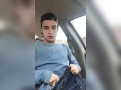 hot ten car wankers guys risky jerking off in car part 4