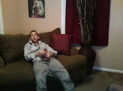 couch boy wanking and cumming