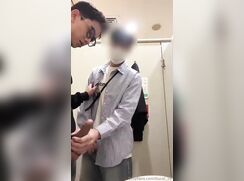 (Ducal) Vietnam boy getting a handjob from another guy in a public toilet