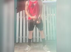 Quick Outdoor Cumshot from JockDad87