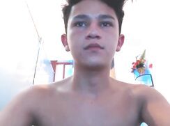 Teen boy wanking on webcam