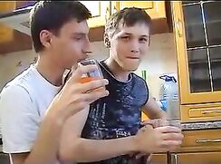 Young lovers fuck in kitchen