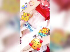 teen kid shows cute body