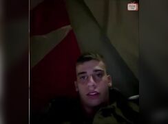 Horny Israeli soldier plays with his dick while chatting
