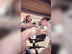 Glasses Twink Give BJ to Ginger Gaymer boys porn