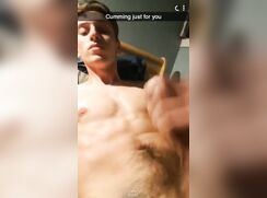 cute fit guy snapchating to girl jerks off