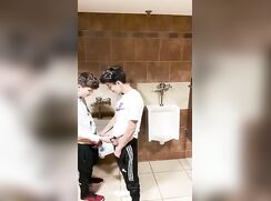 Hot twinks fucking in public toilet,