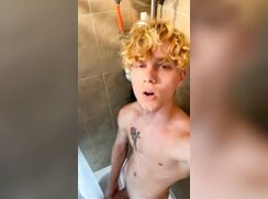 cute fit blonde ty baited on shower off gay porn