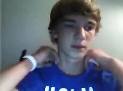 !Cute blond jock jerking for us