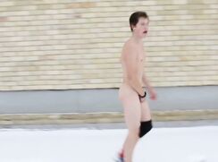 Amateur webcam: English boy in the snow