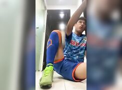 Amateur boy jerking