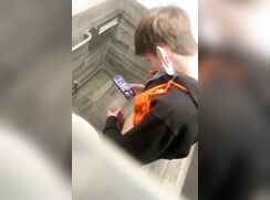 Home Depot boy wanks in the store bathroom