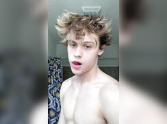 cute fit blonde trey baited on toillet off