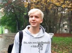 he payed a blond boy