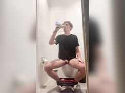 Locked twink is desperate to cum