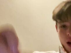 British twink - Hitting my phone with my cum