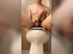 Hung teen self suck