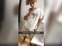 cute fit blonde snapchating wanks off