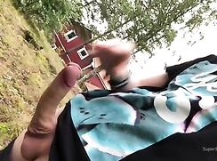 Mushroom cock dudes outdoor wank