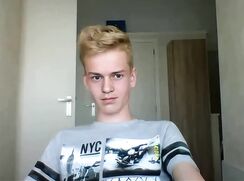 Blond Uncut College Guy wanks off in his Dorm-room - AI Enhanced