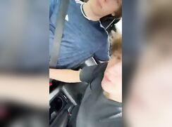 amateur boyfriends give blowjob in the car