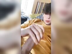 Nerdy Boy Has Huge Cumshot- Cute Porn