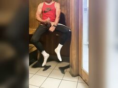 DILF JockDad87 is Horned up in the Sauna Again!