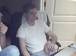 Straight friend helps horny friend cum