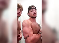 Jackson and Luca in the shower