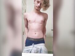 cute blonde showing strip off