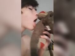 Twink Licks Cum Clean
