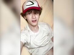 Cute Curly Hair twink Cums