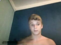 Poor quality blond webcam boy