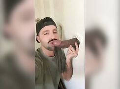 gloryhole huge bbc interracial blowjob