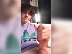 Lavender Adidas boy cums