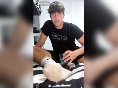Jock showing his socks and feet on TikTok live