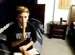 trying out new dildo and eating cum