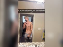 Sexy tatted guy jerks and cums