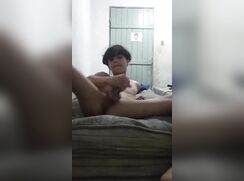 Cute Latin boy jerking off