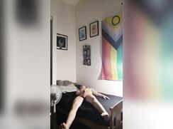 Demetrius caught jerking off, you catch him, he cums twice